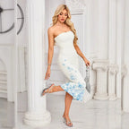 Sukienka wieczorowa bez ramiączek biała Polish store