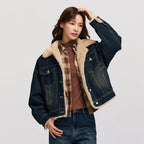 Damska kurtka jeansowa z futerkiem Polish store