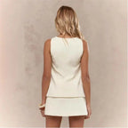 Zestaw Top i Spódniczka z Guzikami Polish store