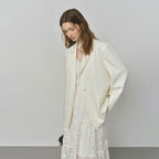 Damska marynarka z koronkowym wykończeniem Polish store