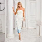 Sukienka wieczorowa bez ramiączek biała Polish store