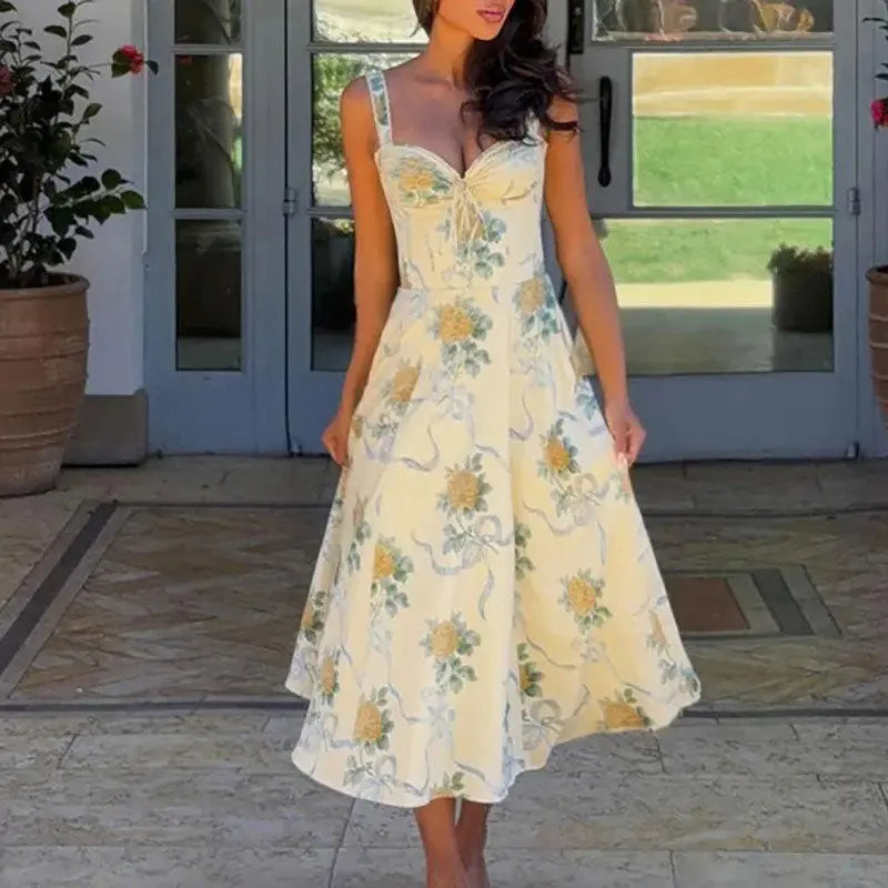 Sukienka damska z wiązaniem w talii Polish store