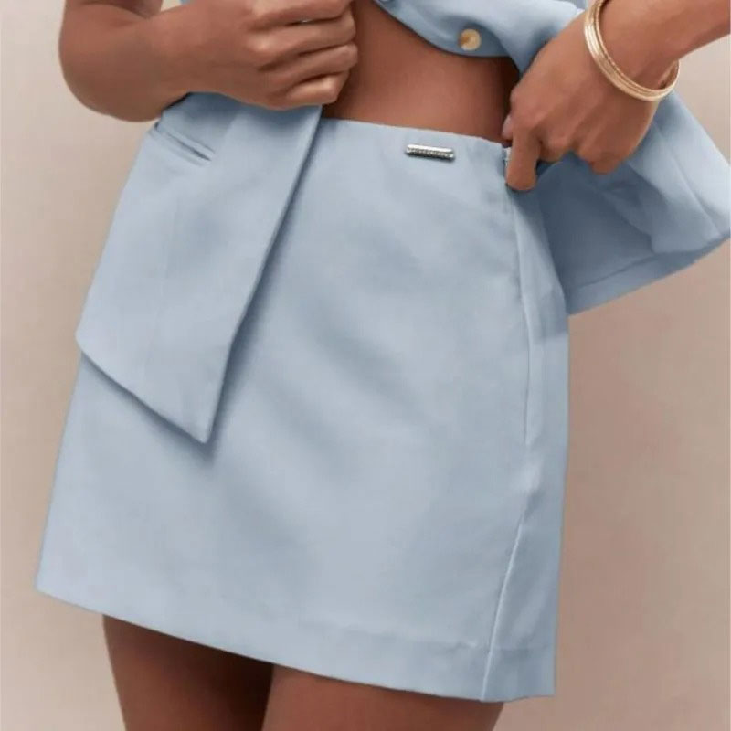 Zestaw Top i Spódniczka z Guzikami Polish store