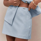 Zestaw Top i Spódniczka z Guzikami Polish store