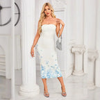 Sukienka wieczorowa bez ramiączek biała Polish store