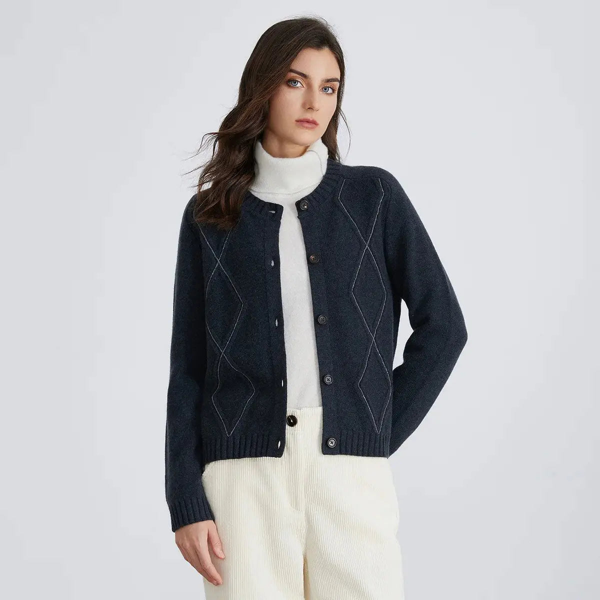 Kardigan wełniany z długim rękawem Polish store