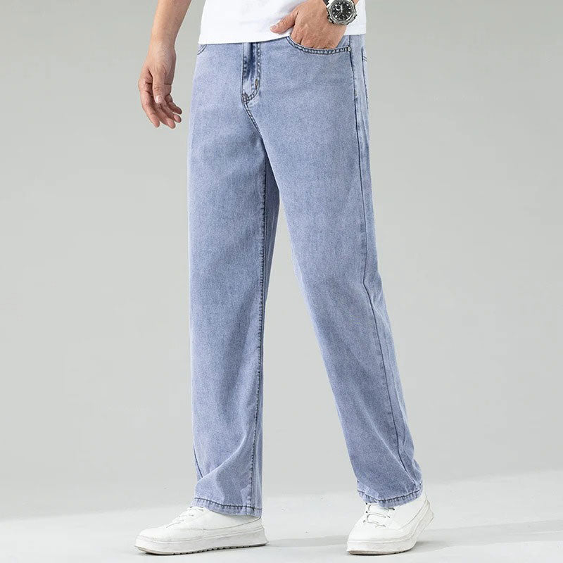 Męskie luźne jeansy z lyocellu Serce Mody