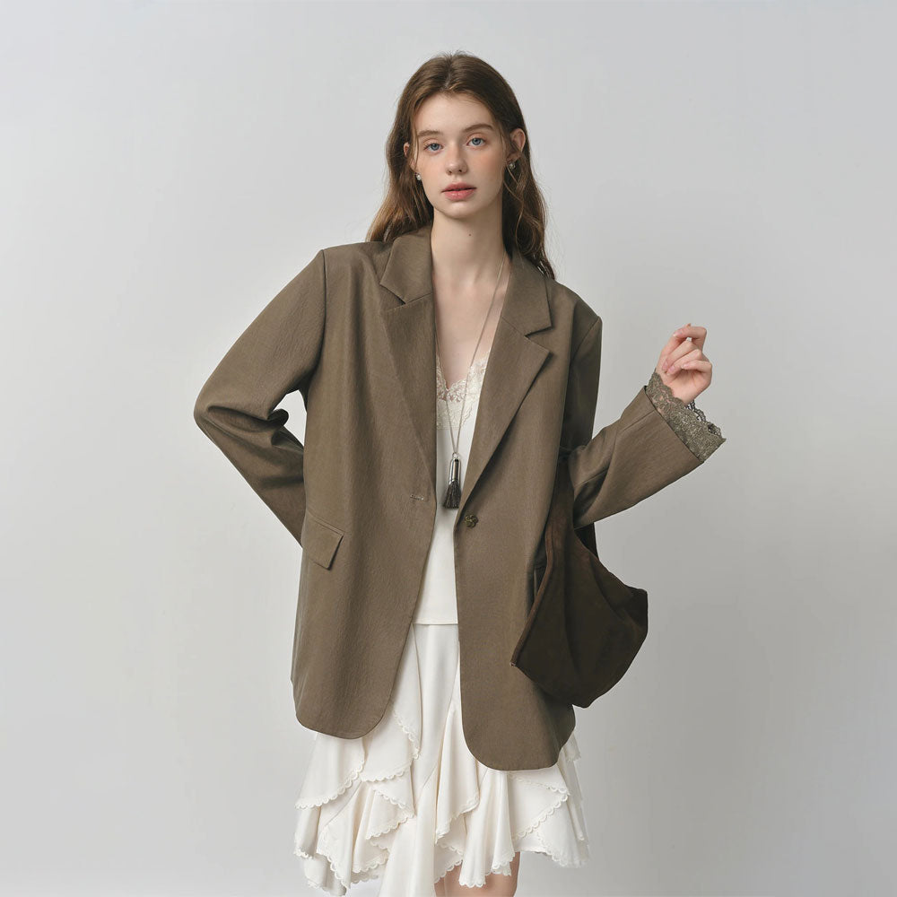 Damska marynarka z koronkowym wykończeniem Polish store