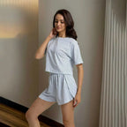 Damska piżama dwuczęściowa w paski Polish store