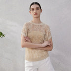 Sweter damski z lnu ażurowy Polish store